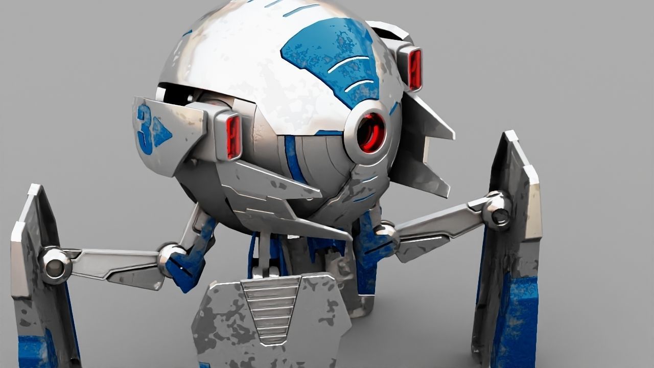 Ball Droid  rigged  - animated character 3D model_12