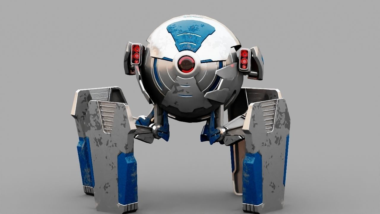 Ball Droid  rigged  - animated character 3D model_18