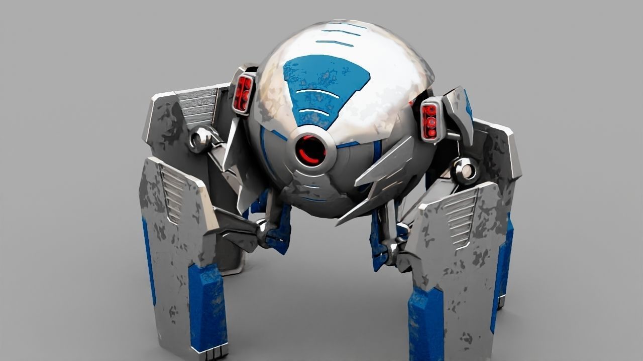 Ball Droid  rigged  - animated character 3D model_1