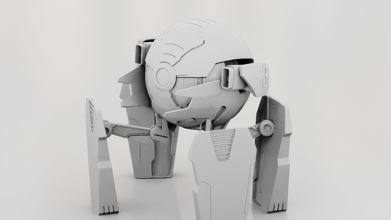 Ball Droid  rigged  - animated character 3D model_21