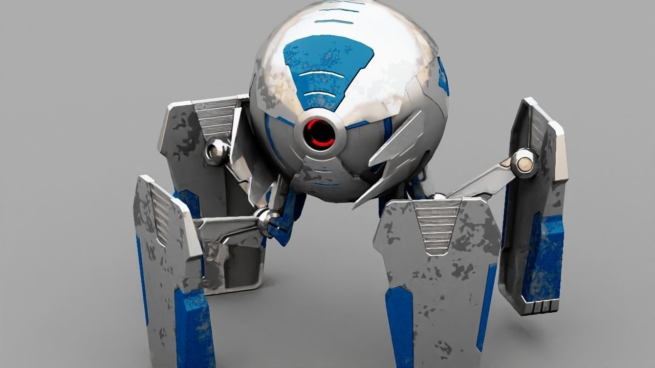 Ball Droid  rigged  - animated character 3D model_3
