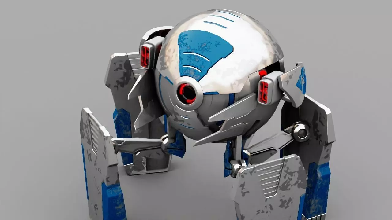 Ball Droid  rigged  - animated character 3D model_0