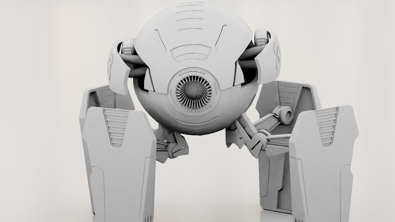 Ball Droid  rigged  - animated character 3D model_24