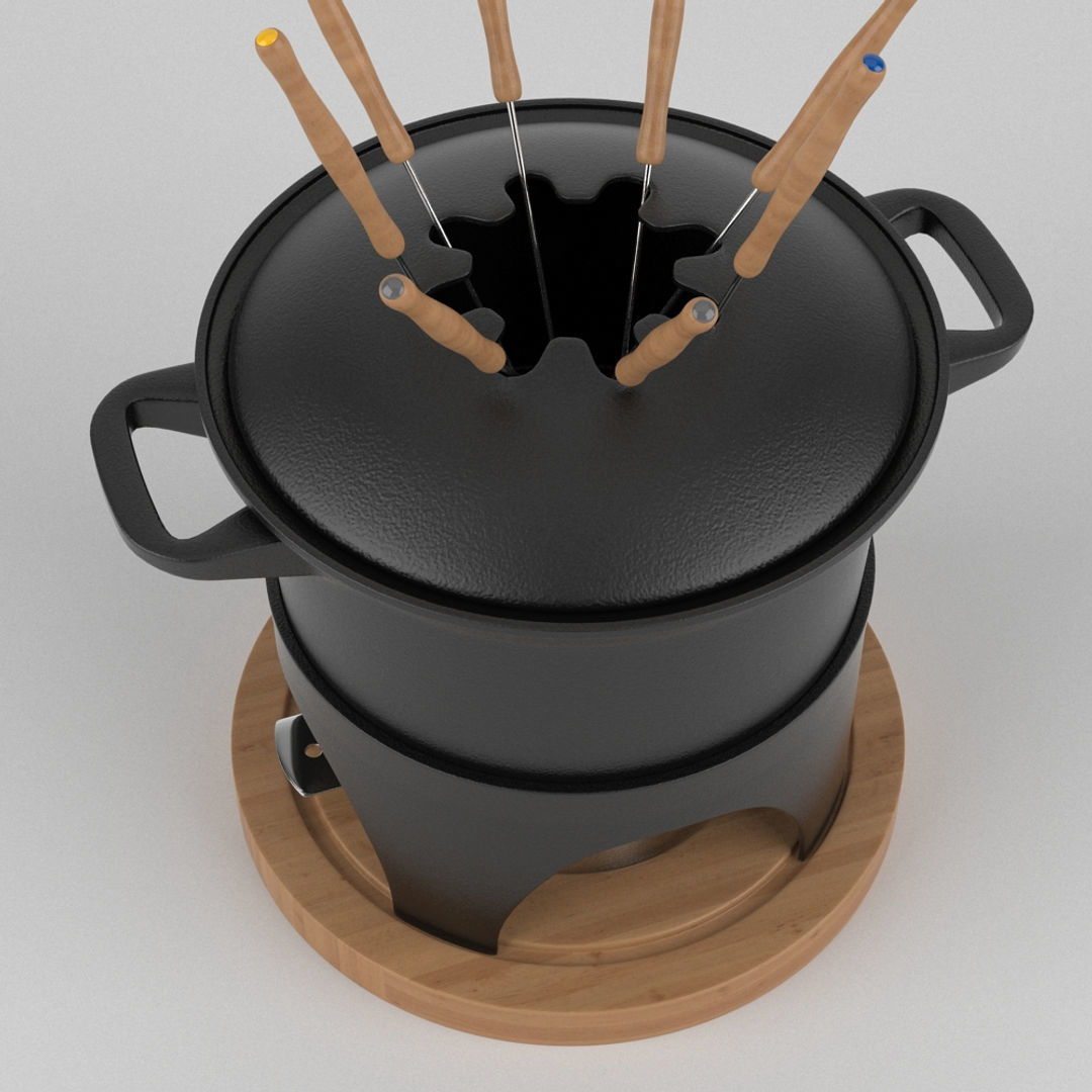 Fondue Set And Extras 3D model_2