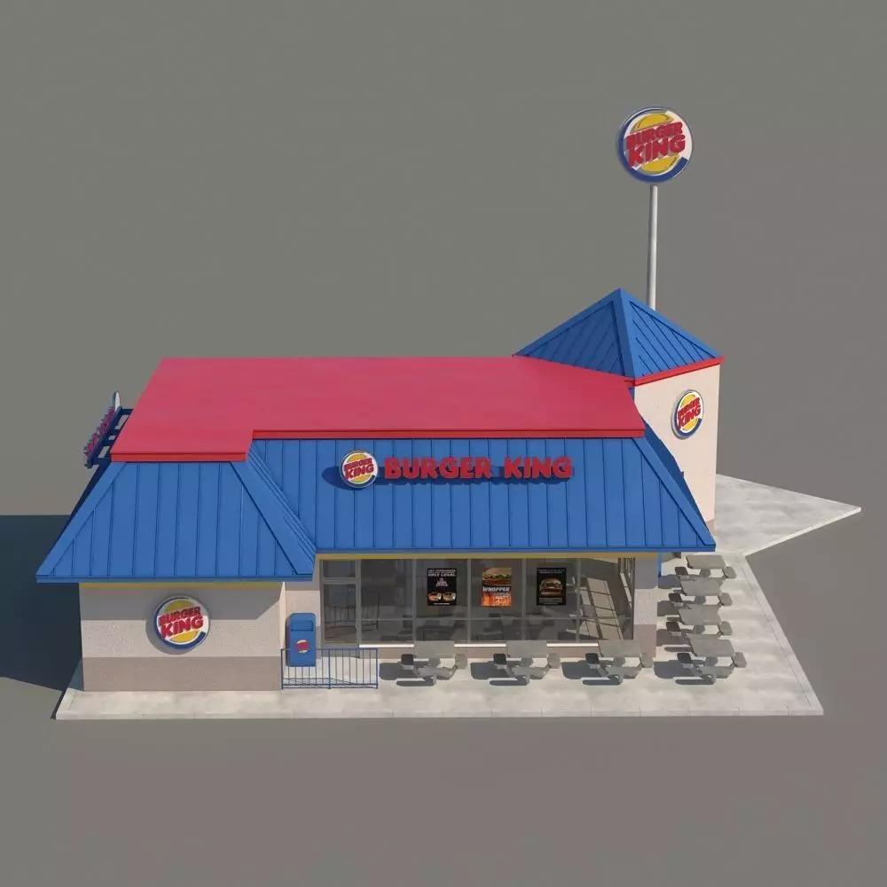 Burger King Restaurant 3D model_0