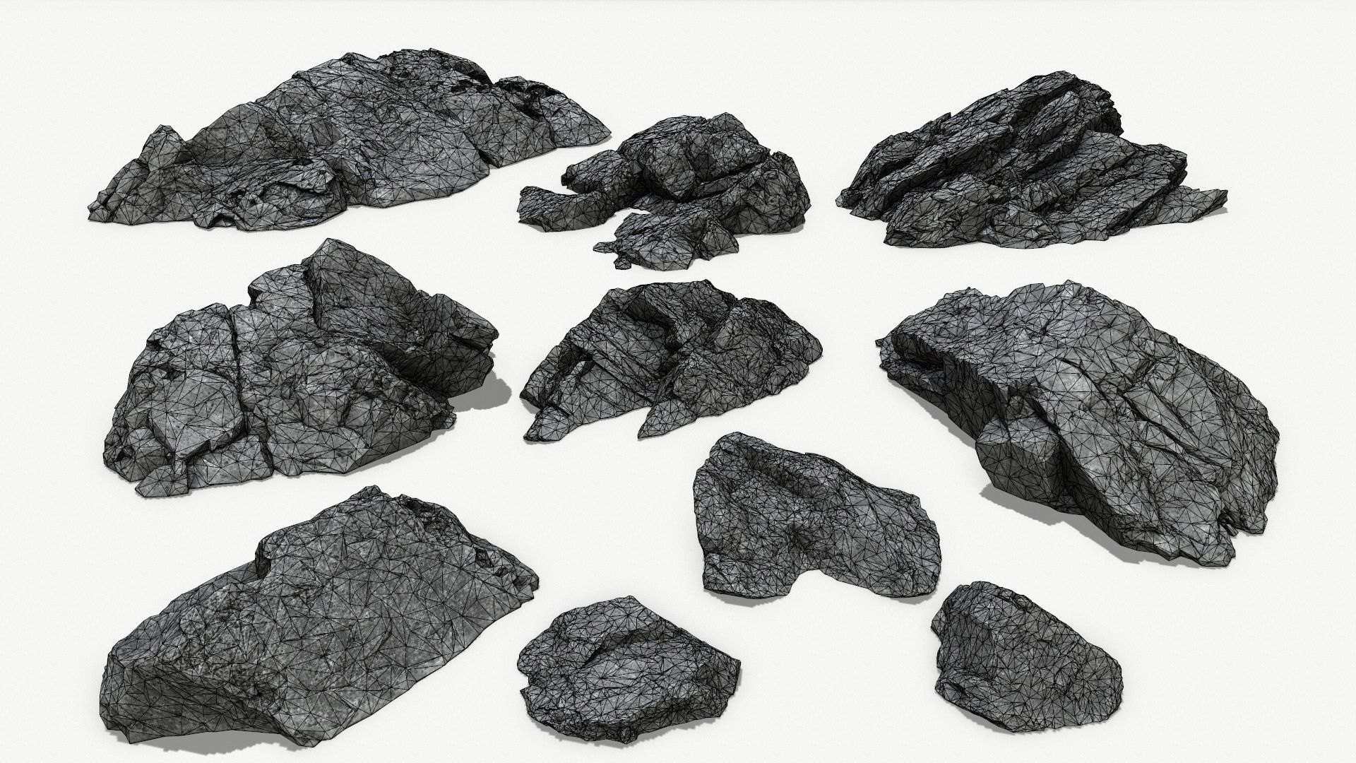 cliff rocks  Low-poly 3D model_25