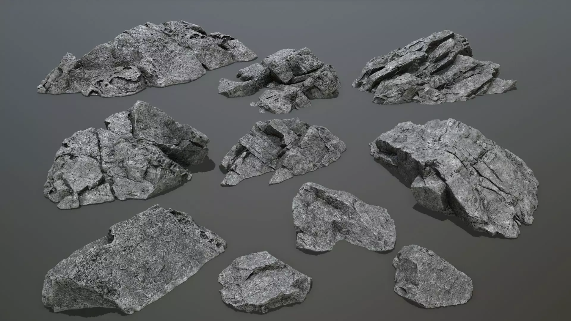 cliff rocks  Low-poly 3D model_0