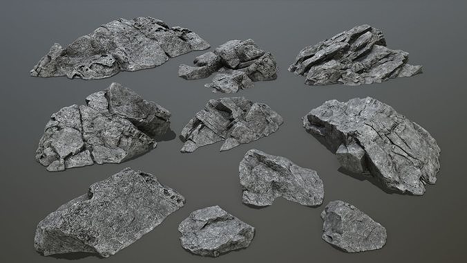 cliff rocks  Low-poly 3D model