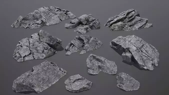 cliff rocks  Low-poly 3D model