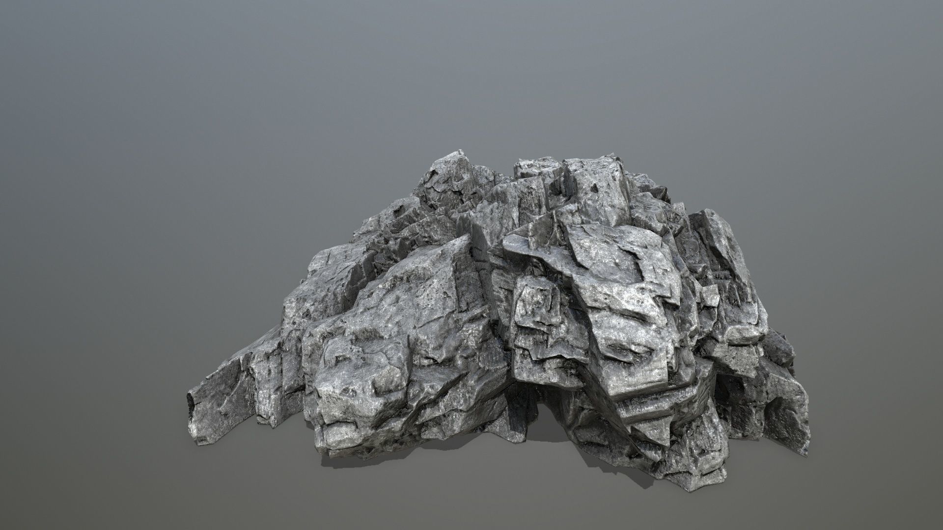 cliff rocks  Low-poly 3D model_2