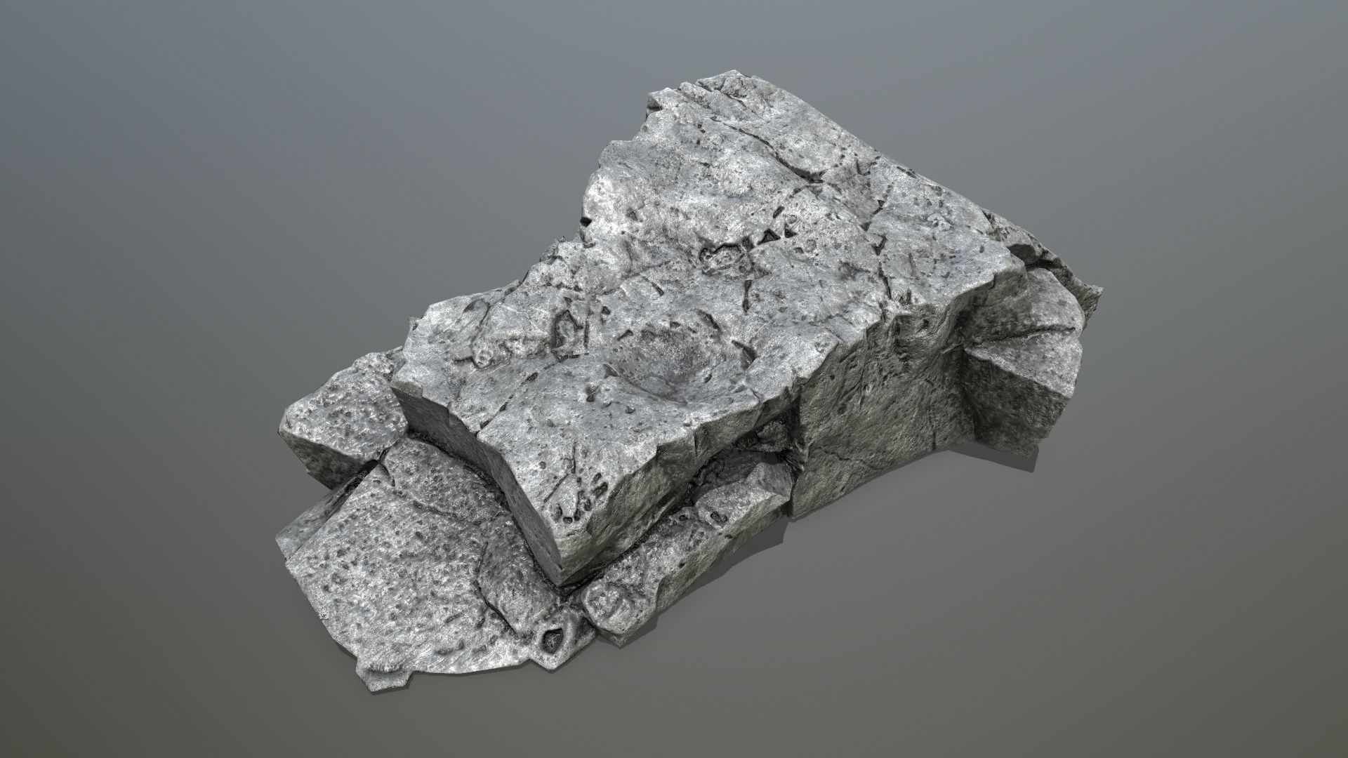 cliff rocks  Low-poly 3D model_12