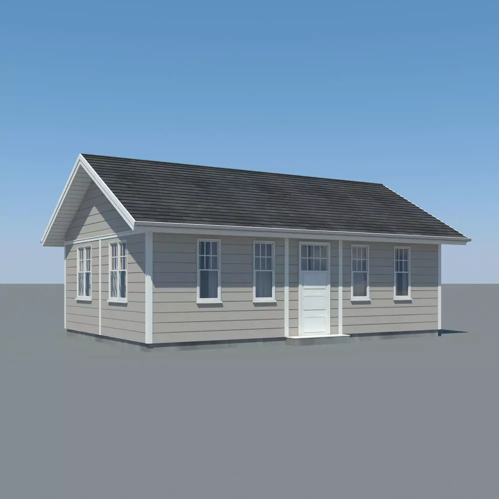 Wooden Cabin 3D model_0