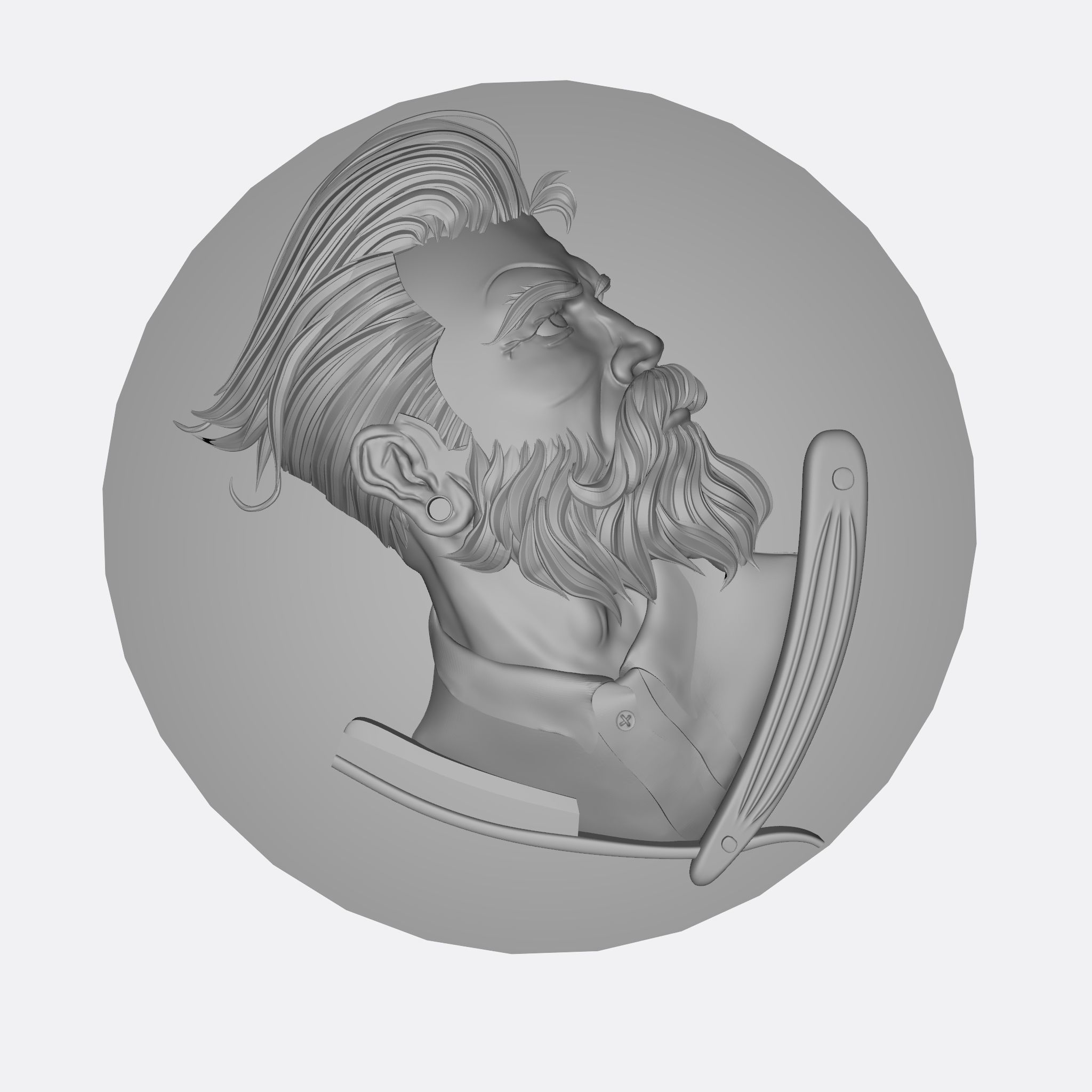 Barbershop emblem 3D Print model 3D print model_6