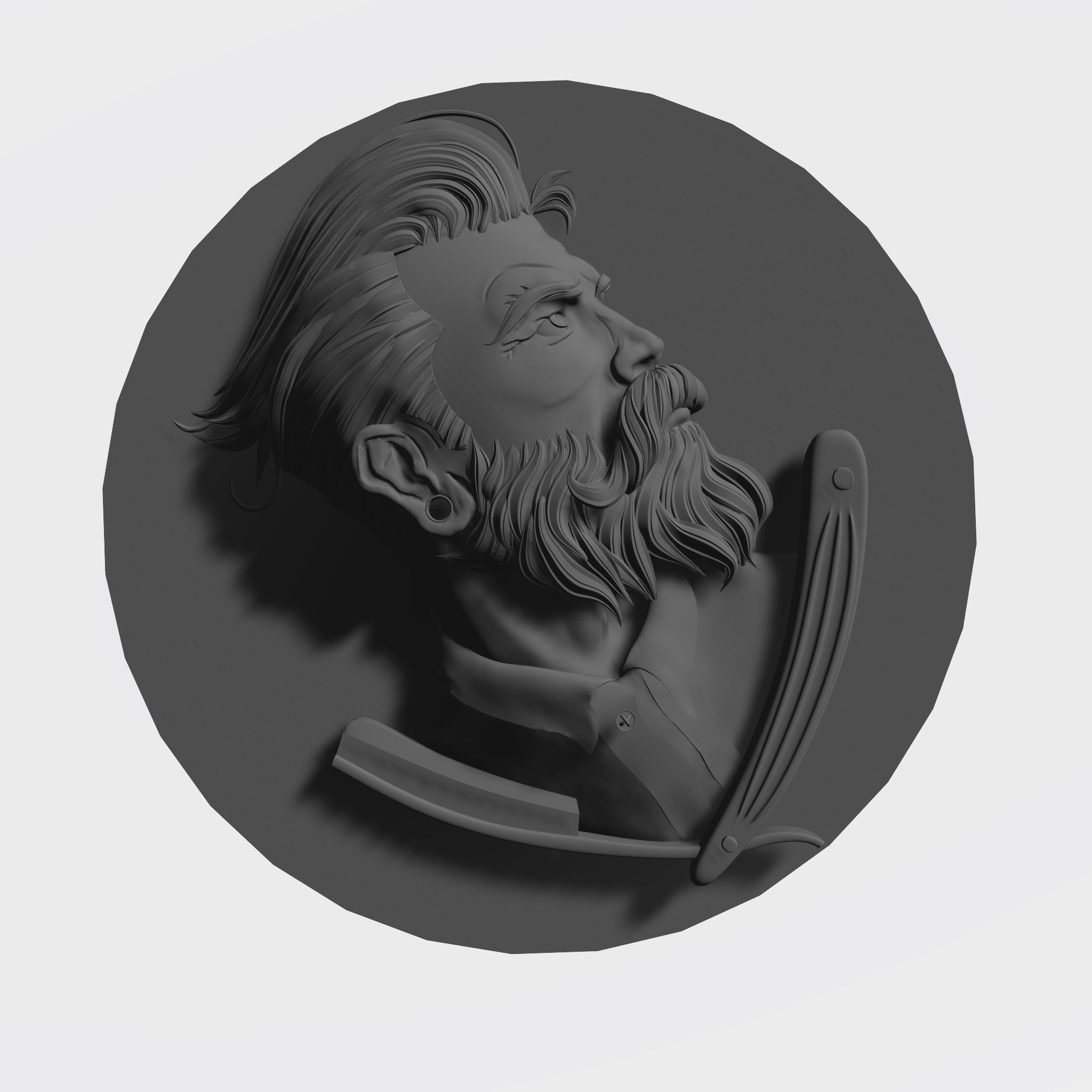 Barbershop emblem 3D Print model 3D print model_7