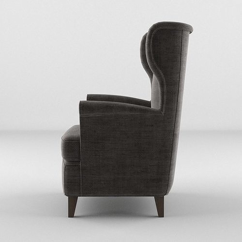 Armchair 2 wingback chair 3D model 3