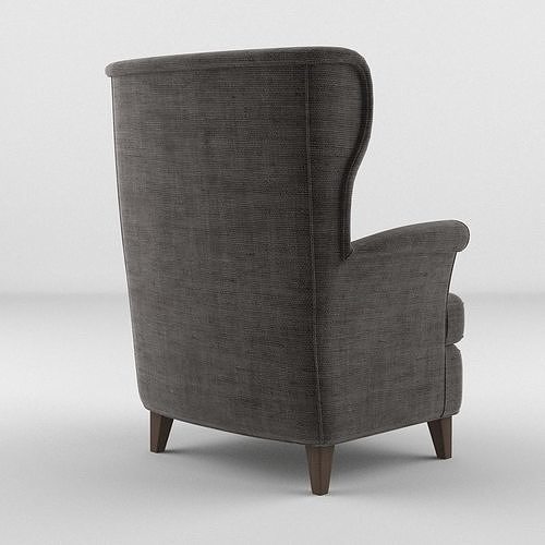 Armchair 2 wingback chair 3D model 2