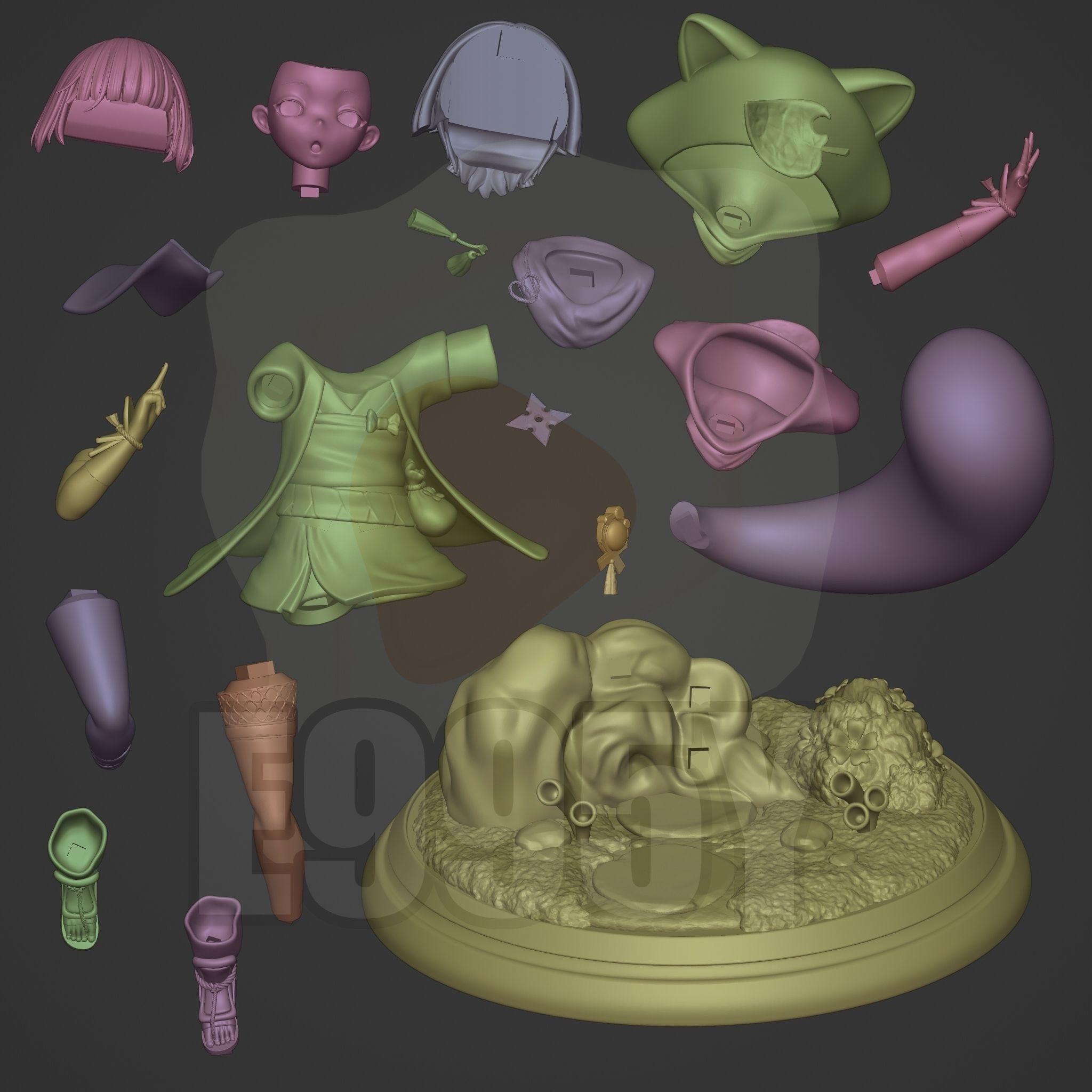 Genshin Impact - Sayu STL file for 3D printing 3D print model_7