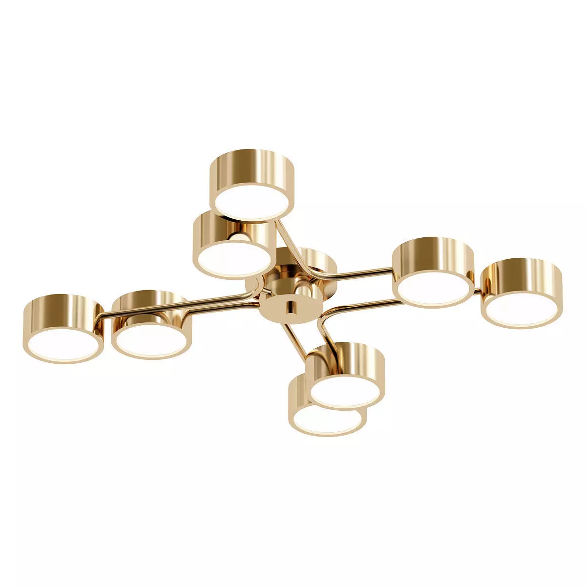 dahlia brass ceiling light with six lights 3D model_0