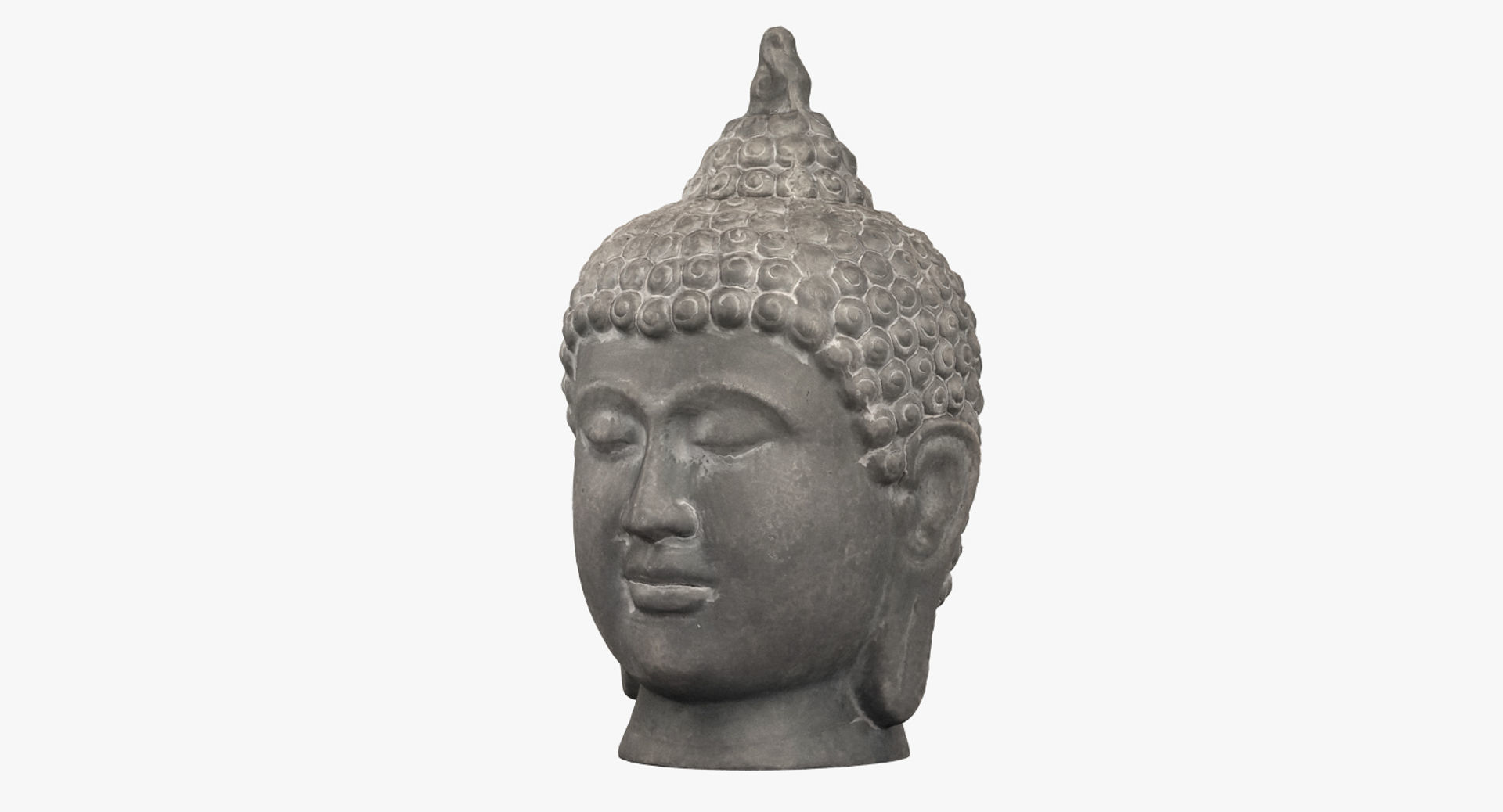 Buddha Head Statue 2 3D model_8