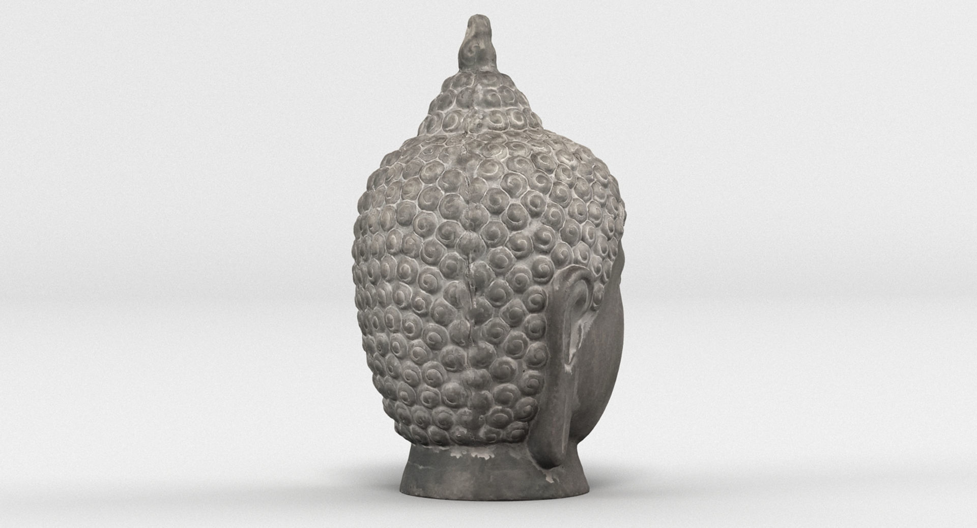 Buddha Head Statue 2 3D model_4