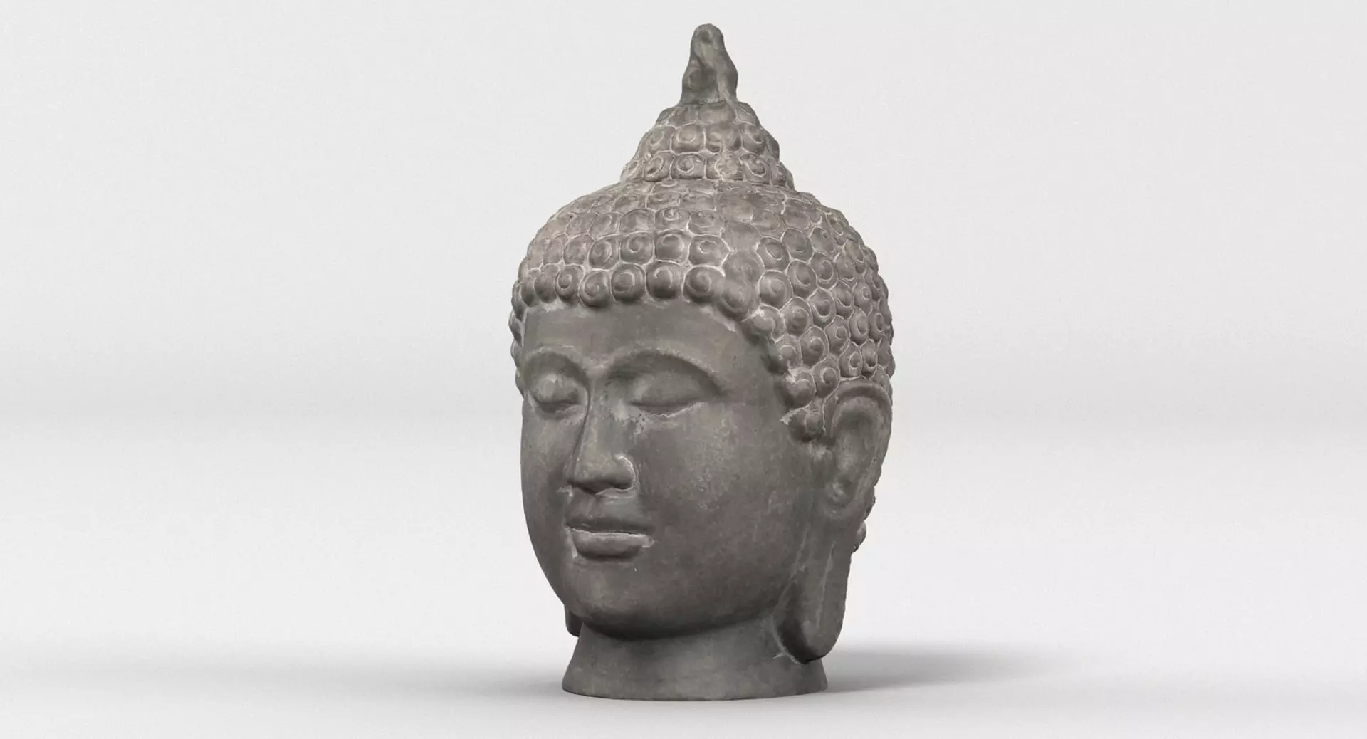 Buddha Head Statue 2 3D model_0