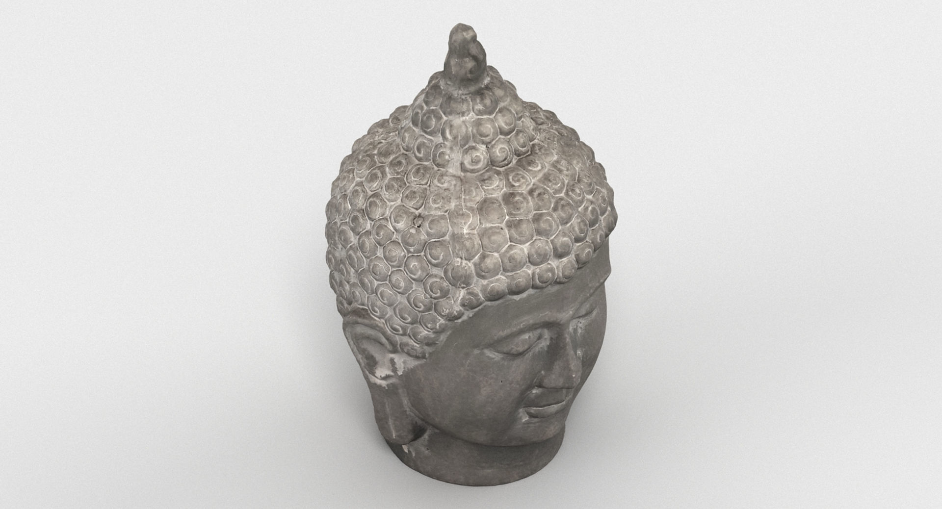 Buddha Head Statue 2 3D model_7