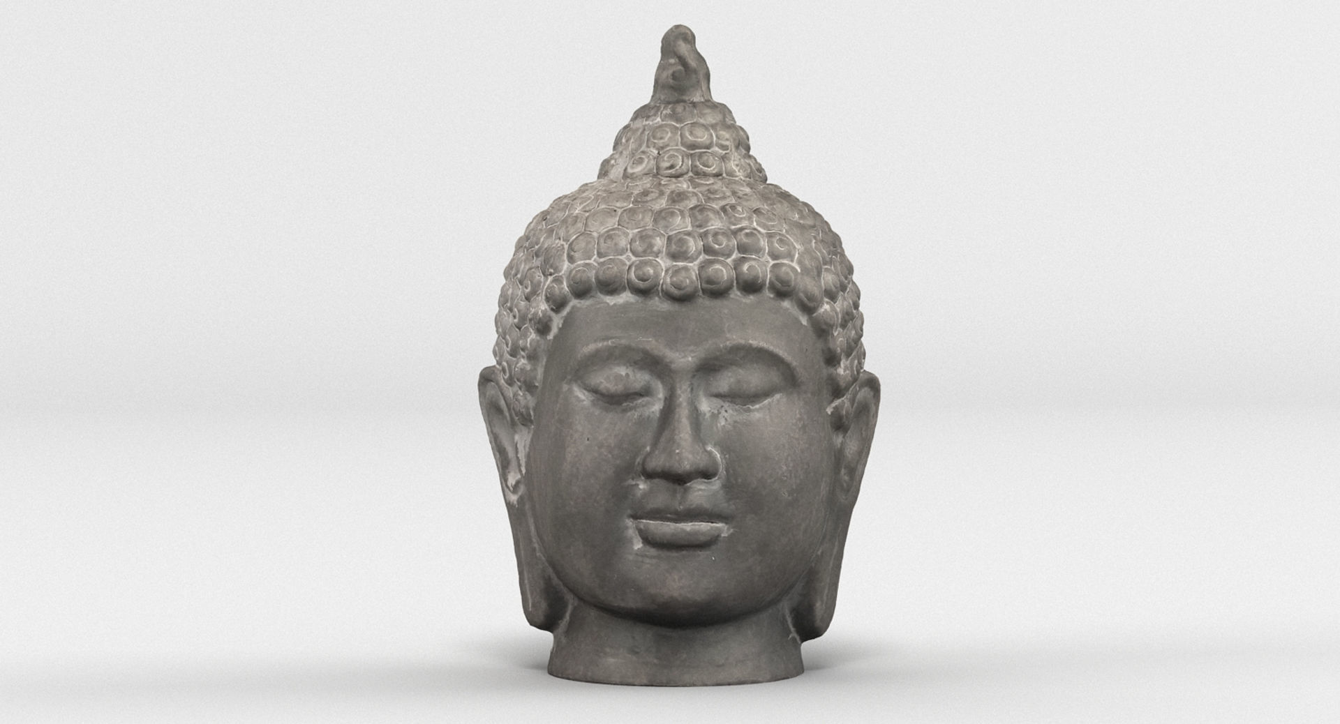 Buddha Head Statue 2 3D model_1