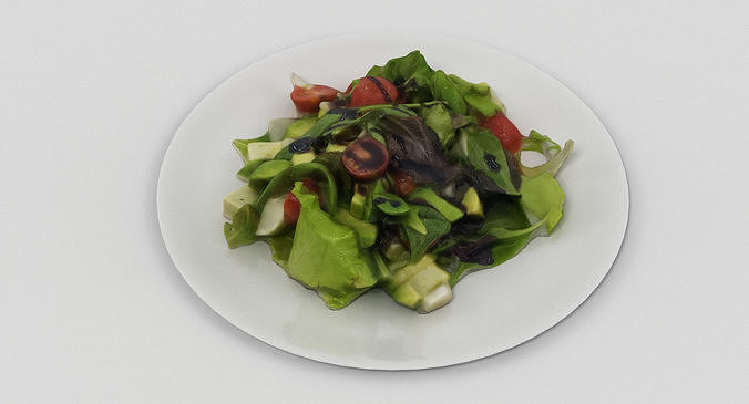 Plate Of Salad 4 3D model 7