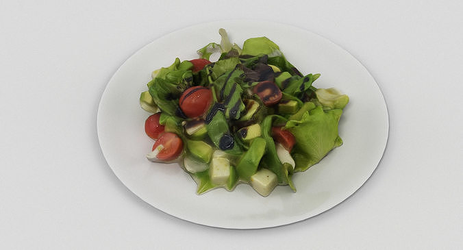 Plate Of Salad 4 3D model 6