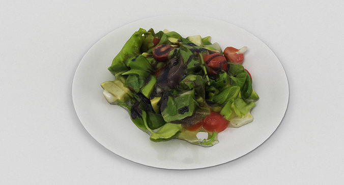 Plate Of Salad 4 3D model 2