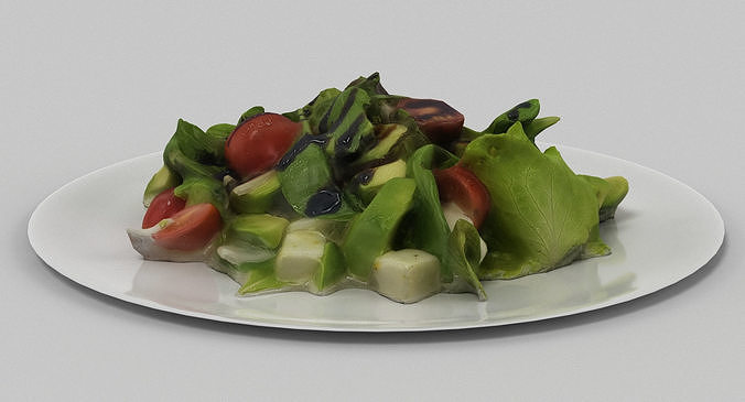 Plate Of Salad 4 3D model 4