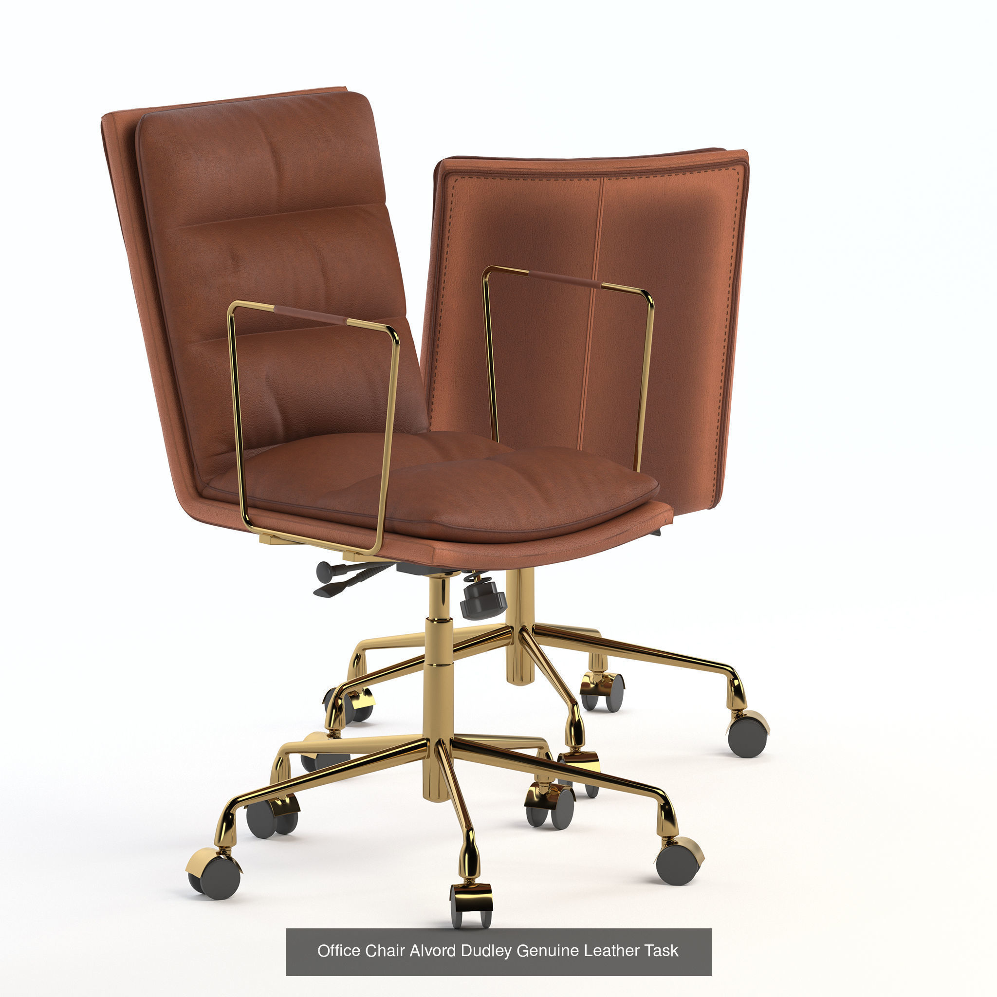 Furniture leather chair with gold accents 3D Model Collection_26