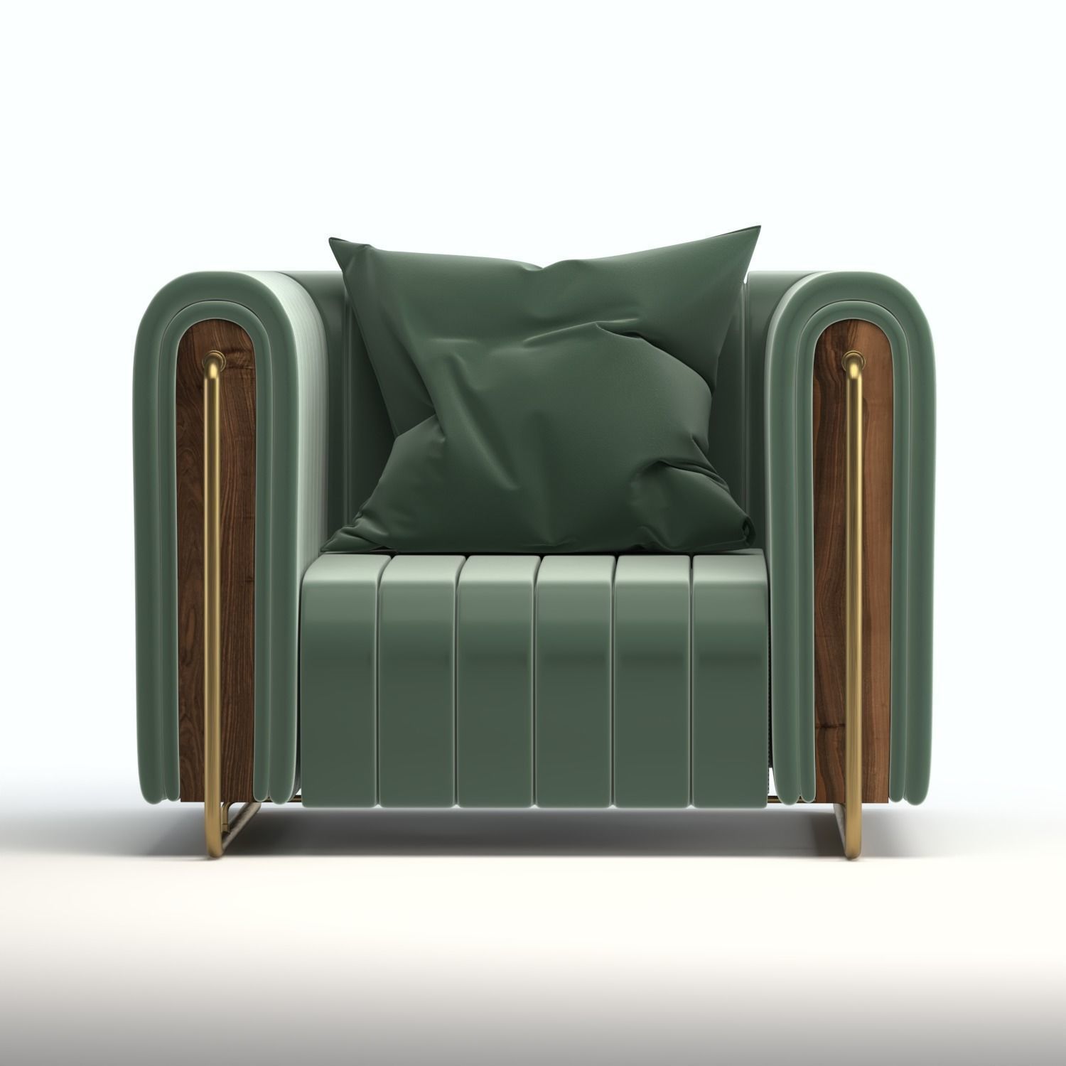 Furniture leather chair with gold accents 3D Model Collection_11