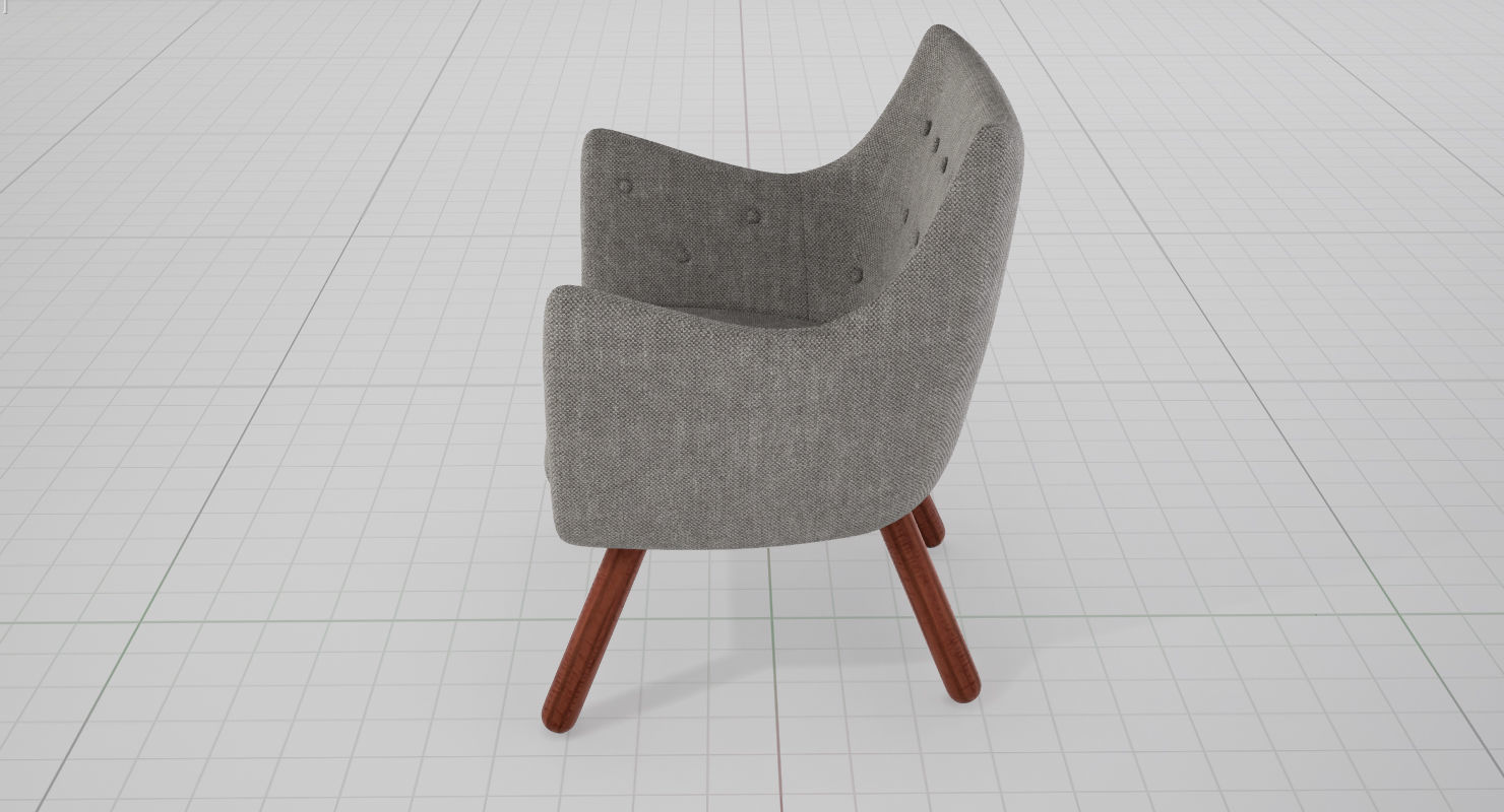 Finn Juhl Poet Chair UE4 Low-poly 3D model_7