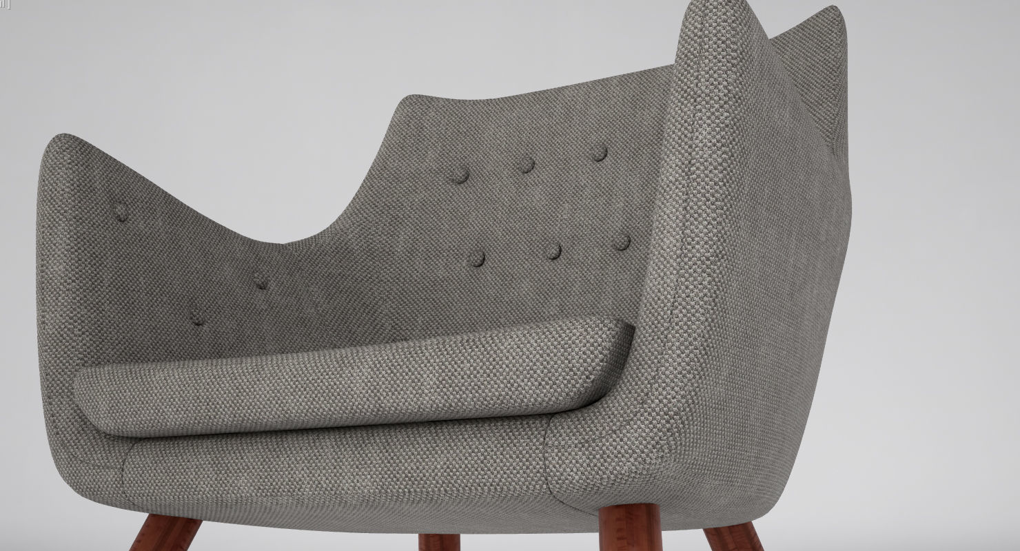 Finn Juhl Poet Chair UE4 Low-poly 3D model_8