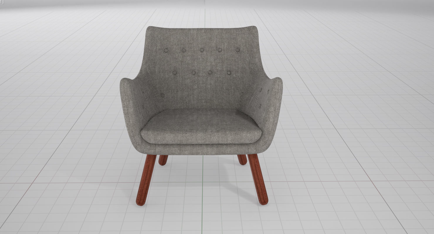Finn Juhl Poet Chair UE4 Low-poly 3D model_4