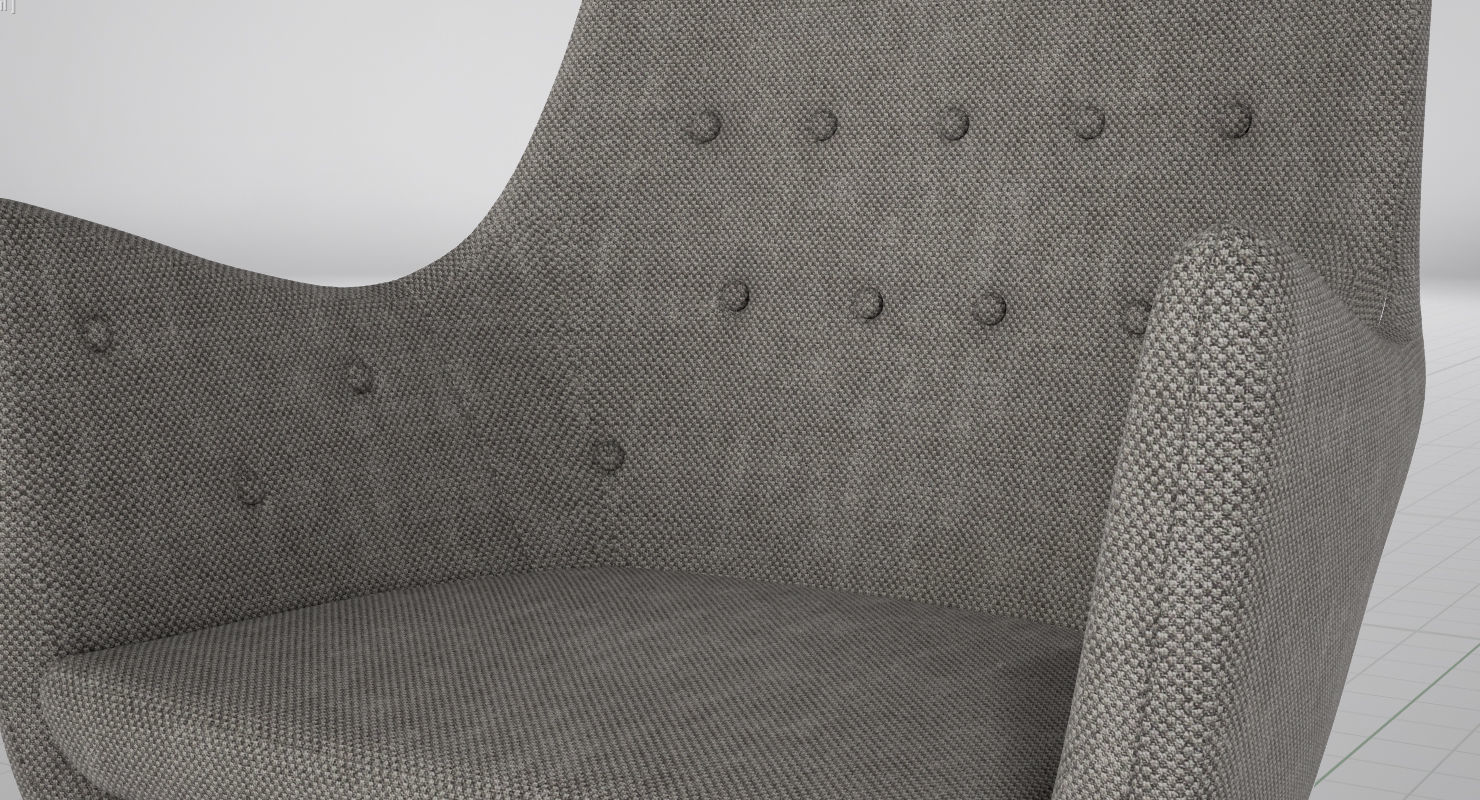 Finn Juhl Poet Chair UE4 Low-poly 3D model_10