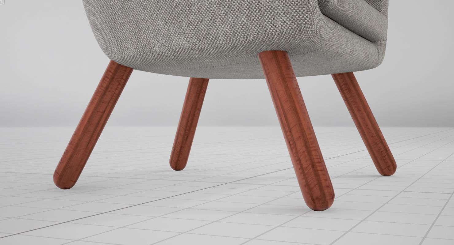 Finn Juhl Poet Chair UE4 Low-poly 3D model_9