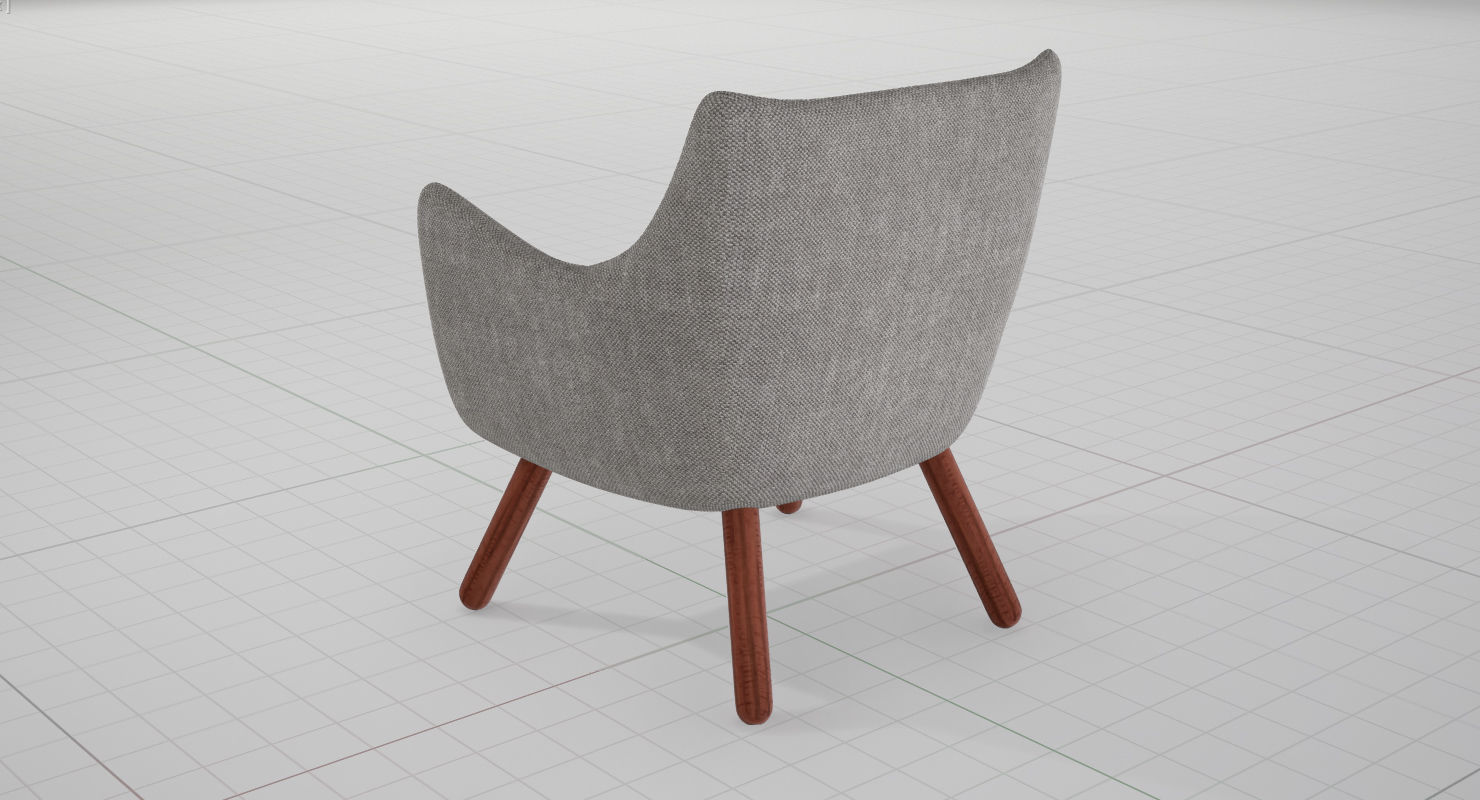 Finn Juhl Poet Chair UE4 Low-poly 3D model_6