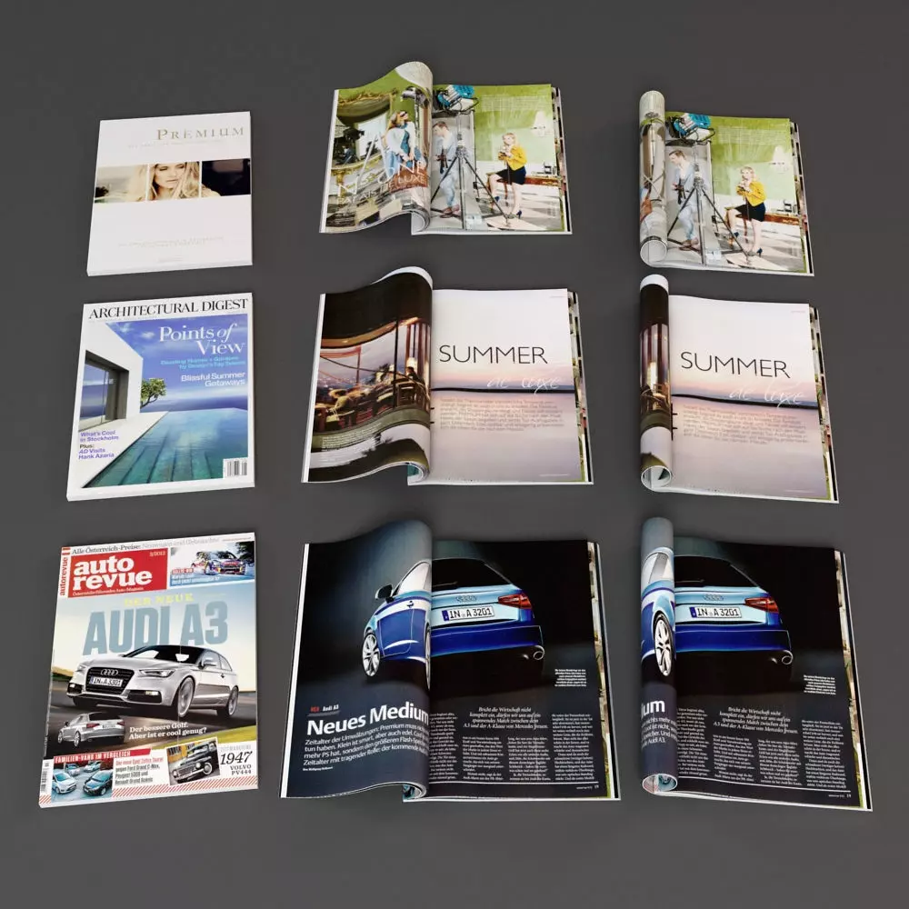 Magazine Collection mockup of 3D model_0
