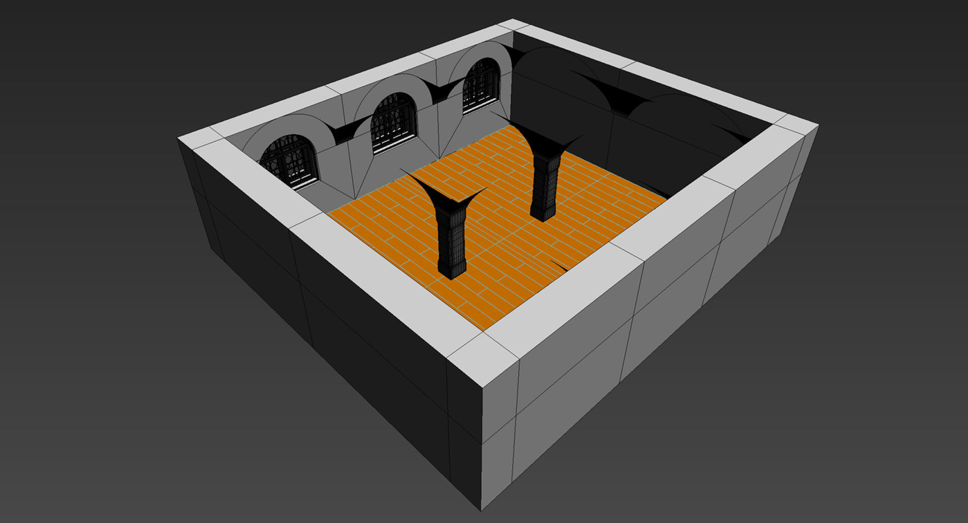 Modern Vaulted Ceiling Interior 3D model_5