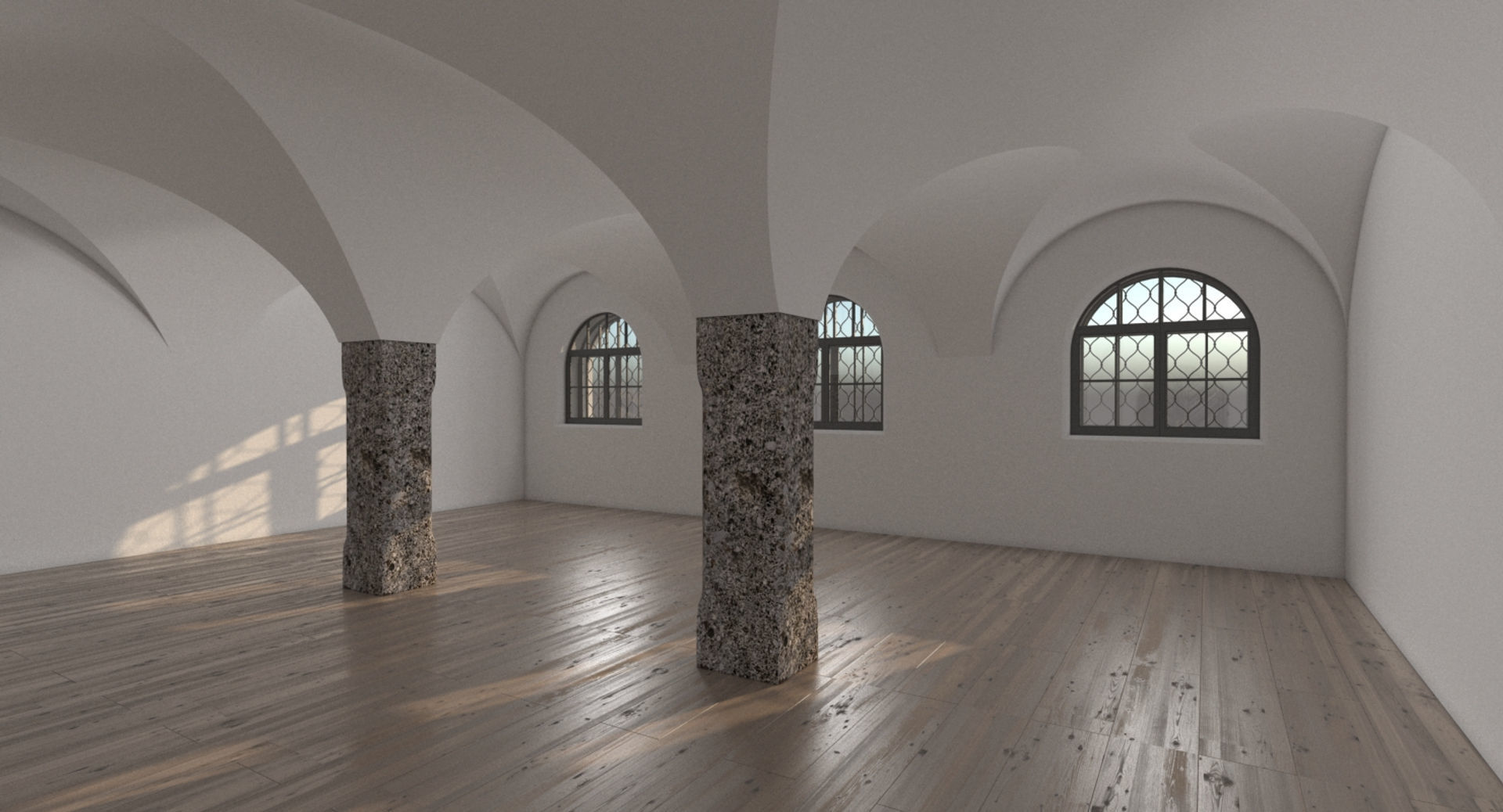 Modern Vaulted Ceiling Interior 3D model_7