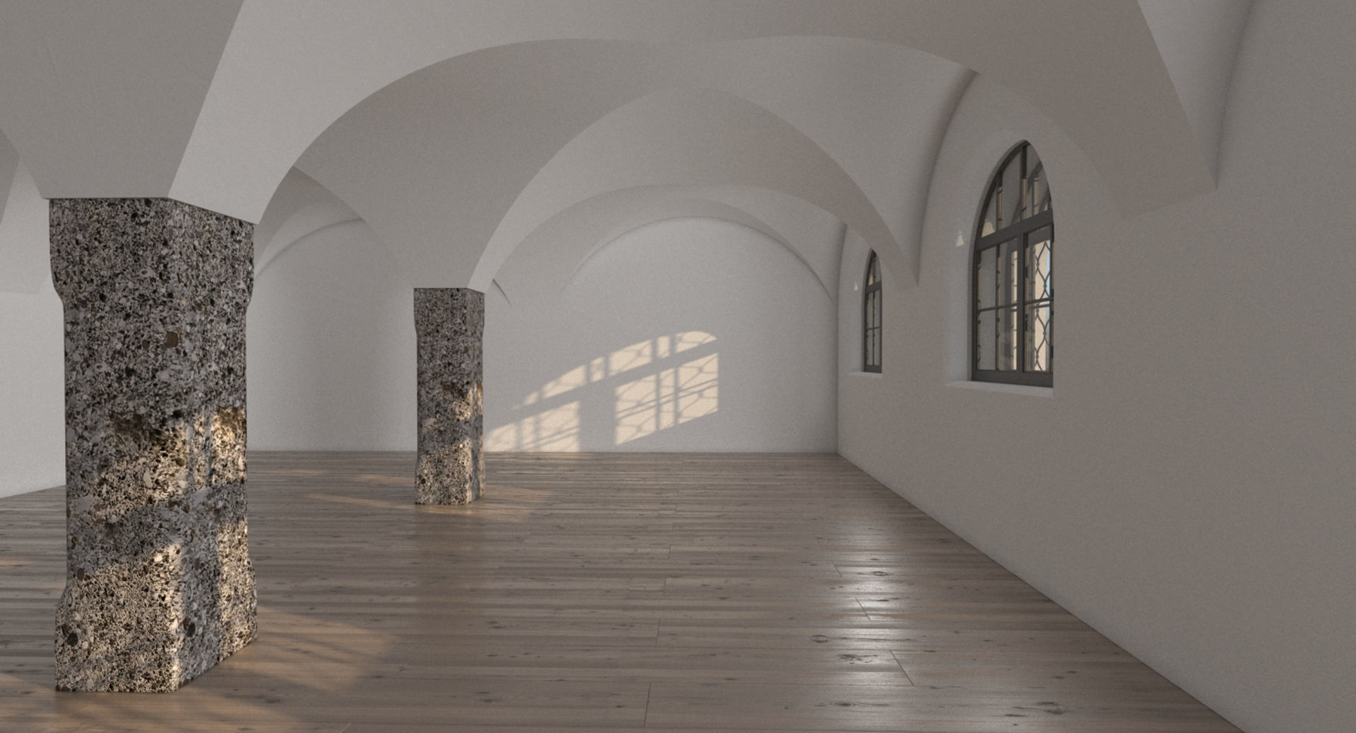 Modern Vaulted Ceiling Interior 3D model_10