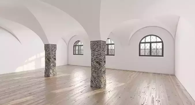 Modern Vaulted Ceiling Interior 3D model
