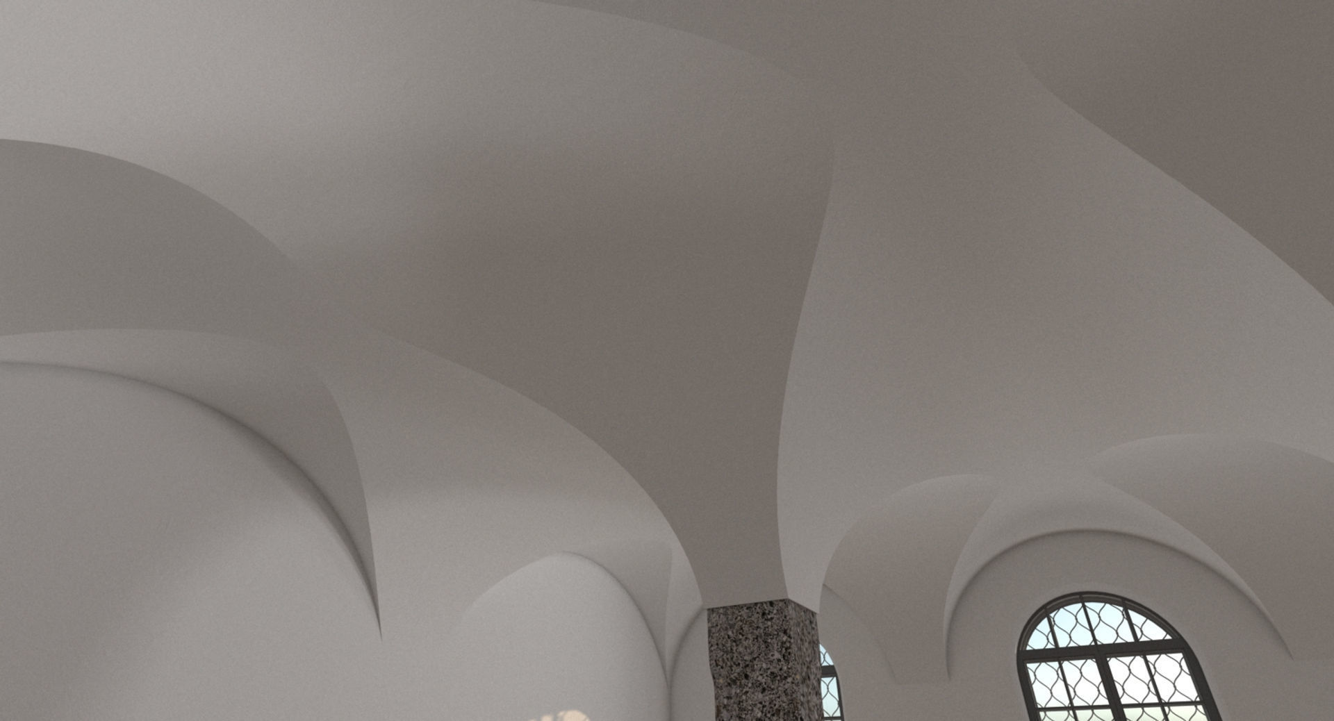 Modern Vaulted Ceiling Interior 3D model_2