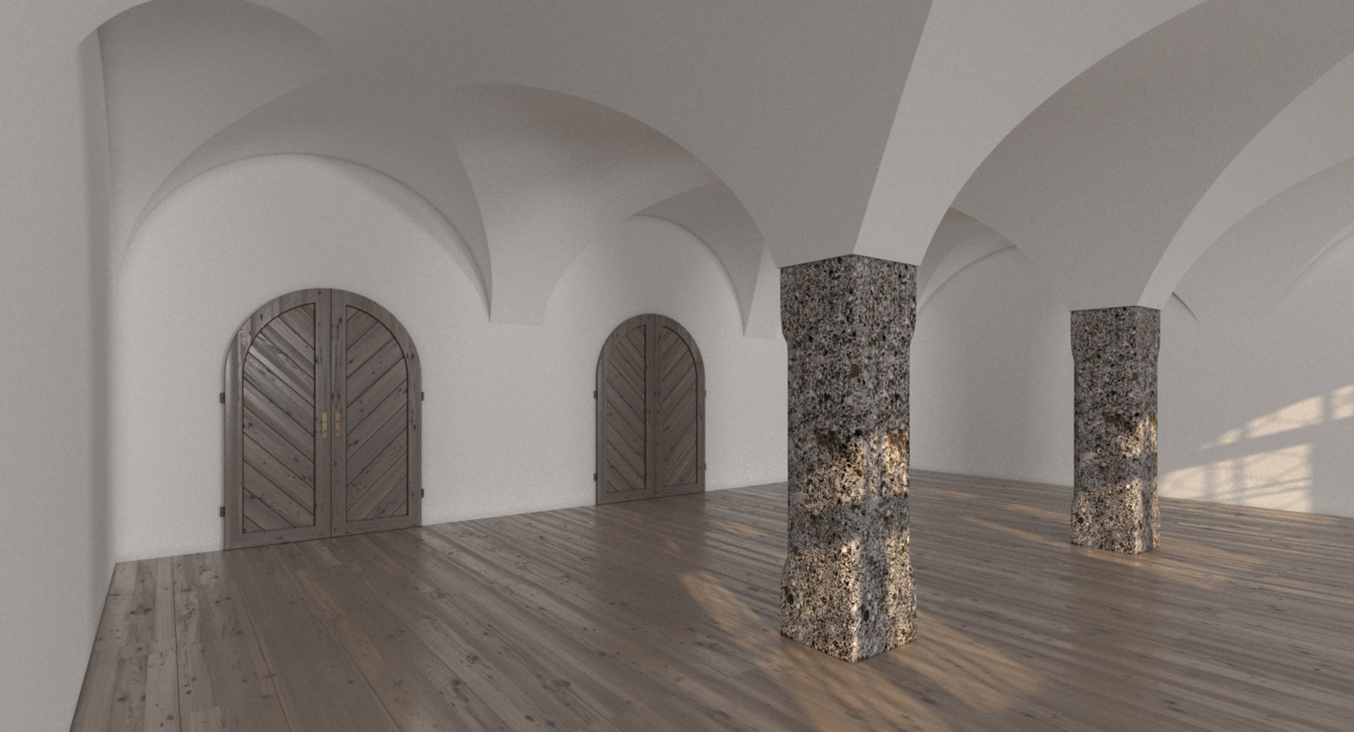 Modern Vaulted Ceiling Interior 3D model_12