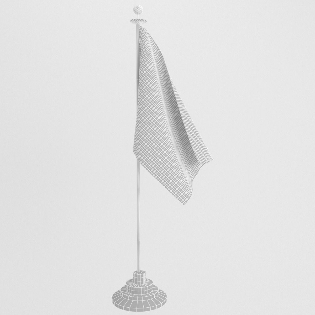 democratic party flag model Low-poly 3D model_8