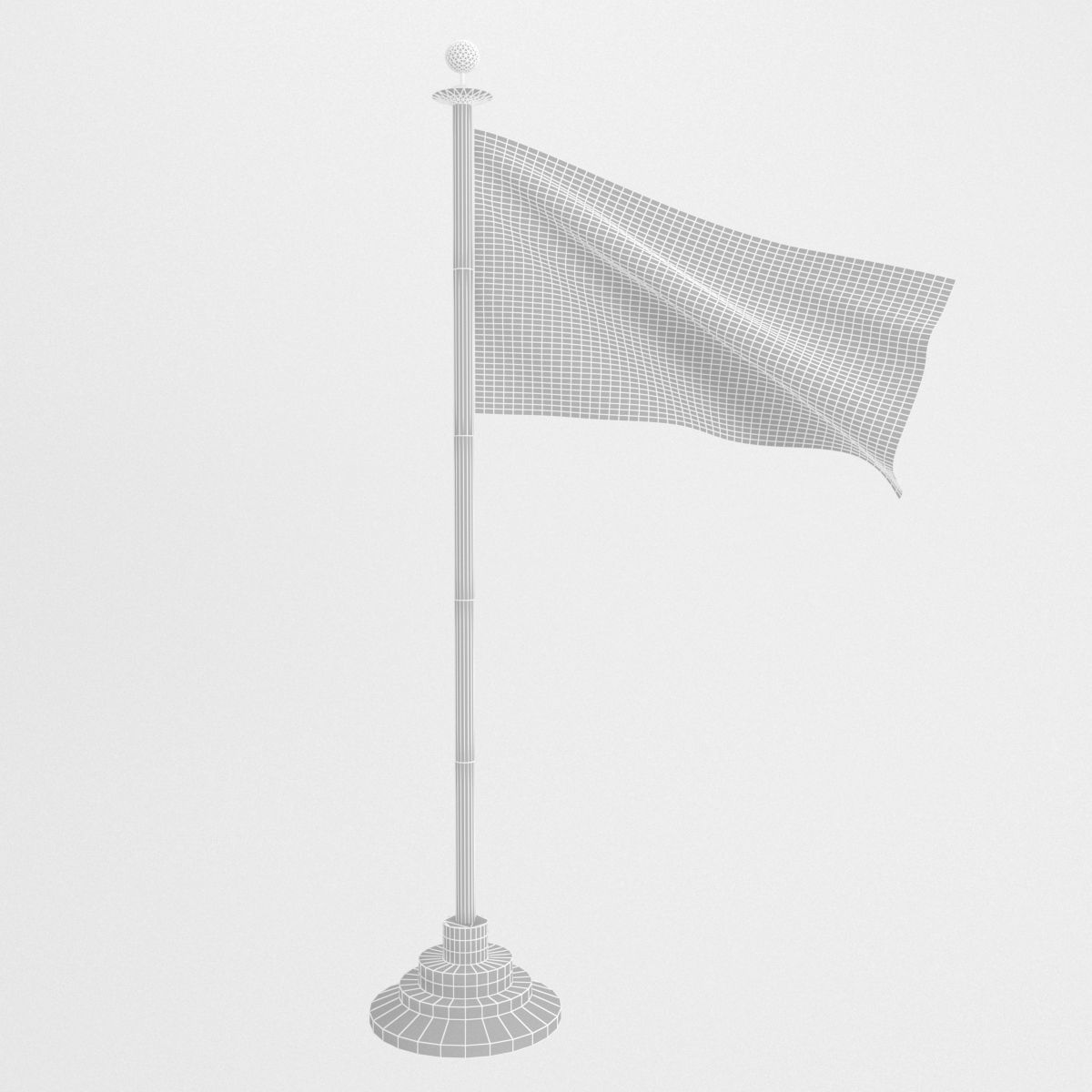 democratic party flag model Low-poly 3D model_13