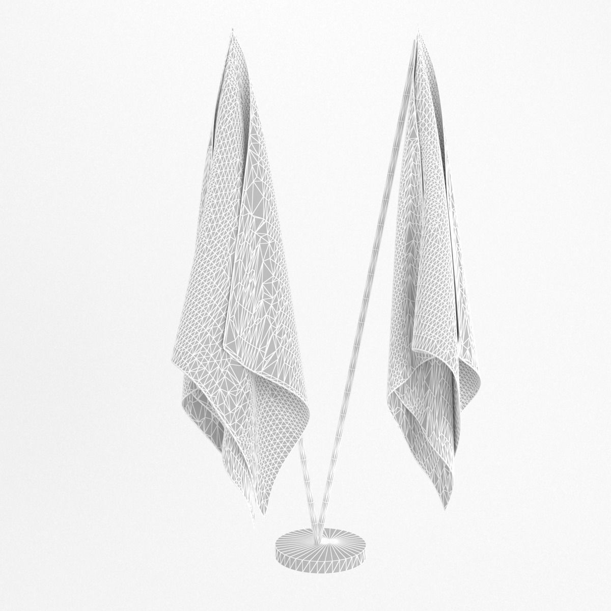 democratic party flag model Low-poly 3D model_16