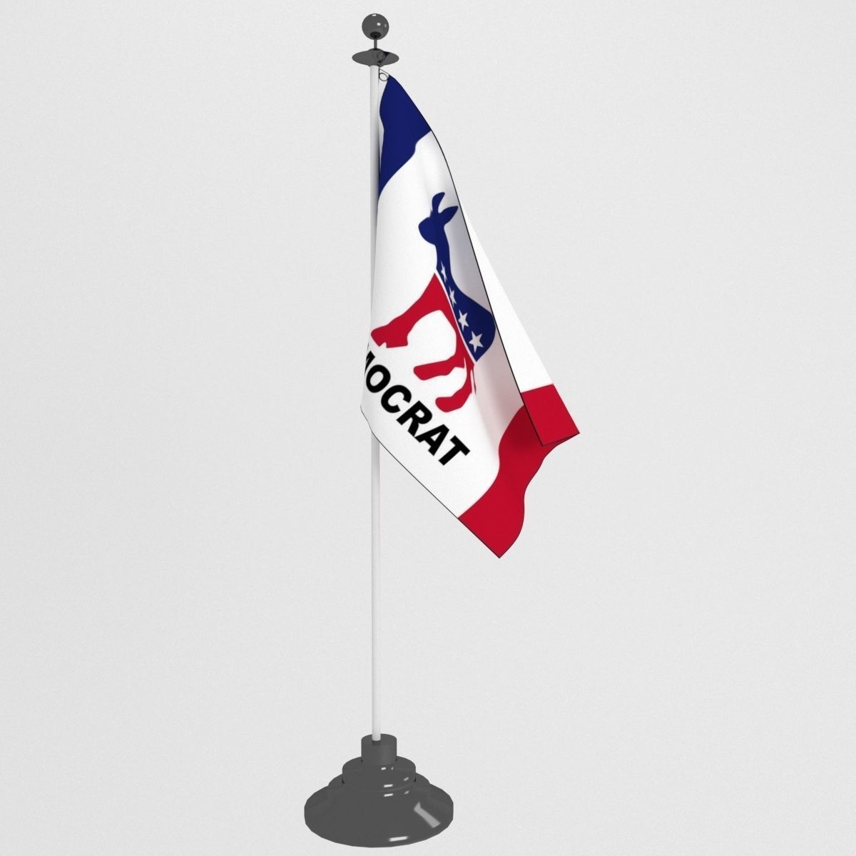 democratic party flag model Low-poly 3D model_14